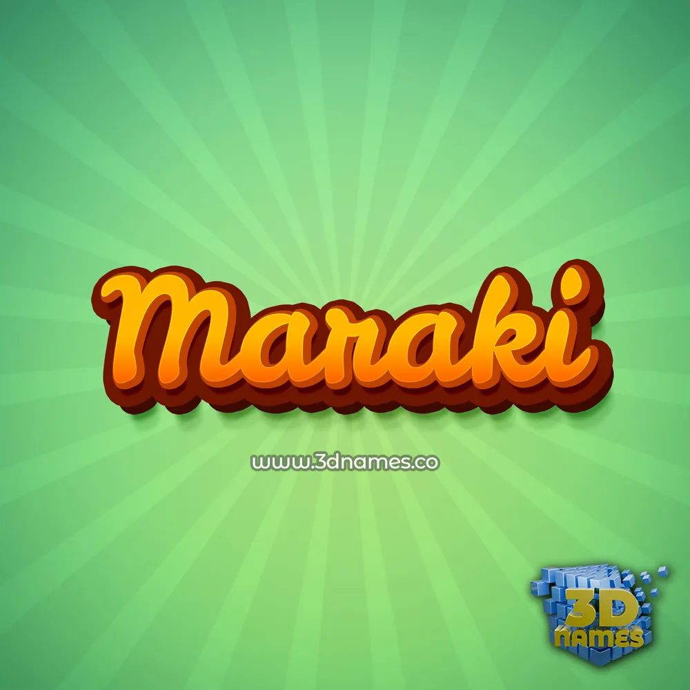 maraki in Green Rays style - 3D name wallpaper