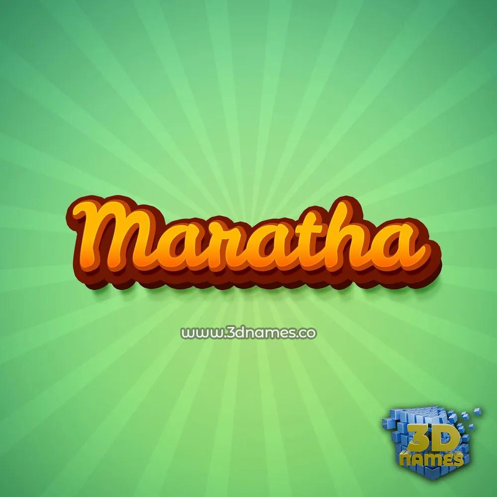 maratha in Green Rays style - 3D name wallpaper