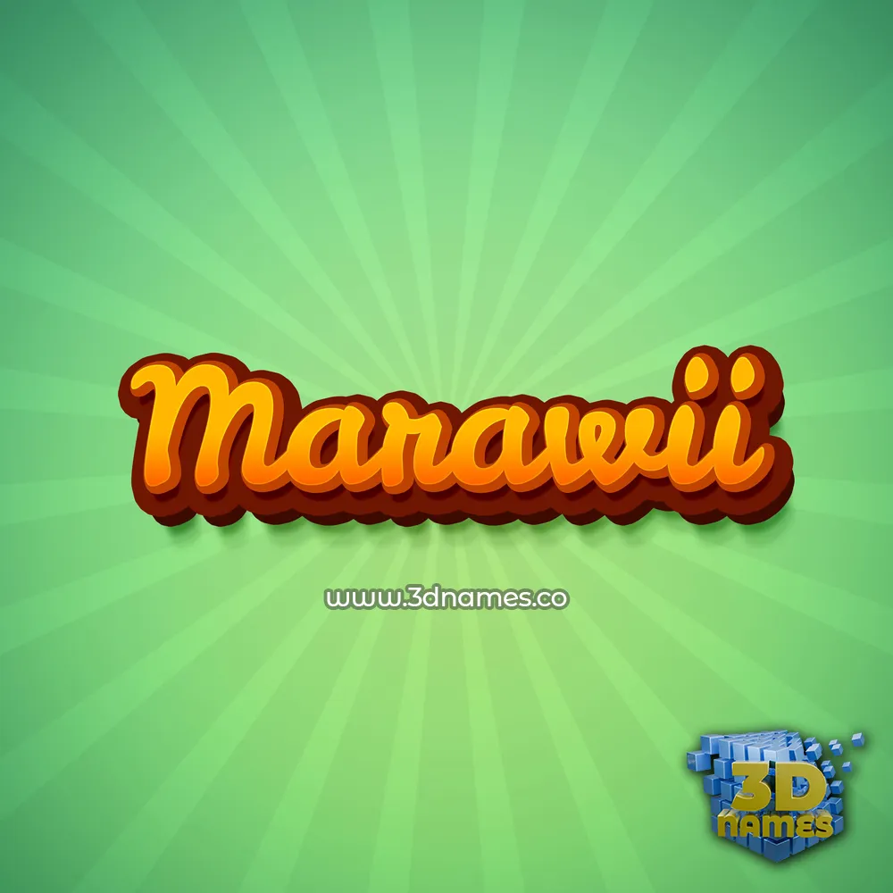 marawii in Green Rays style - 3D name wallpaper