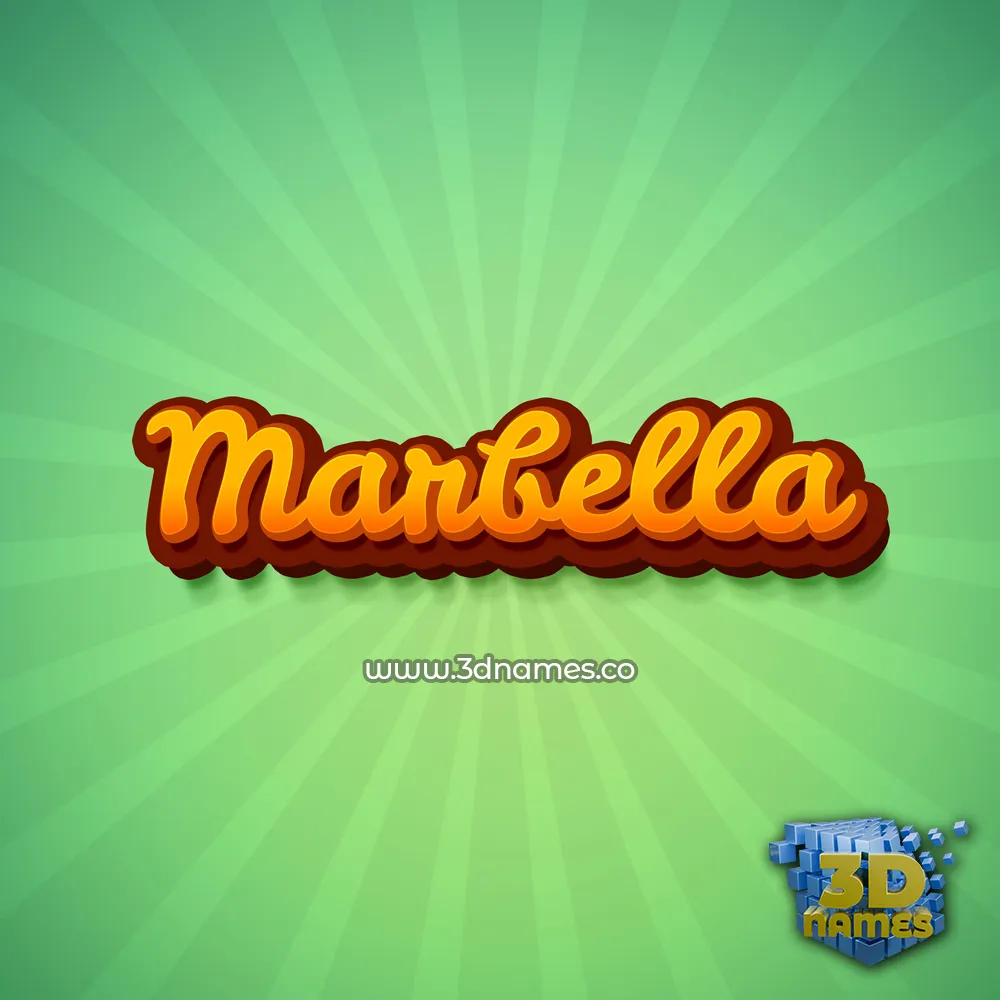 marbella in Green Rays style - 3D name wallpaper