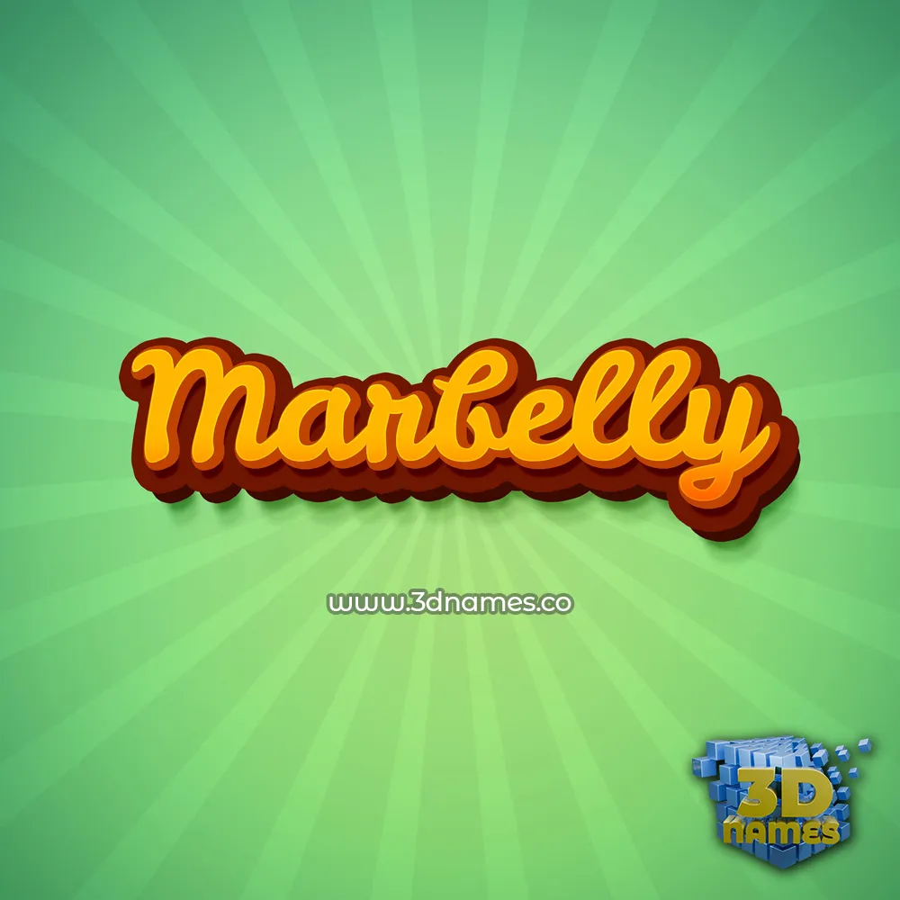 marbelly in Green Rays style - 3D name wallpaper