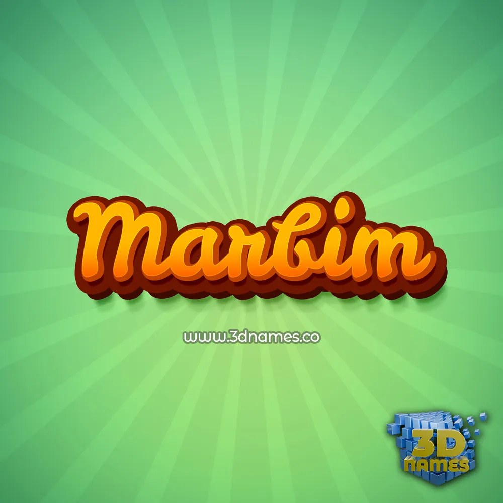 marbim in Green Rays style - 3D name wallpaper