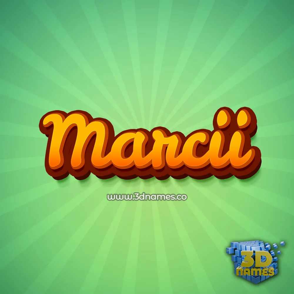 marcii in Green Rays style - 3D name wallpaper