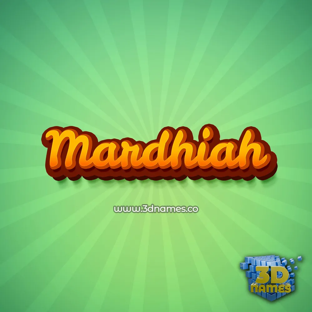 mardhiah in Green Rays style - 3D name wallpaper