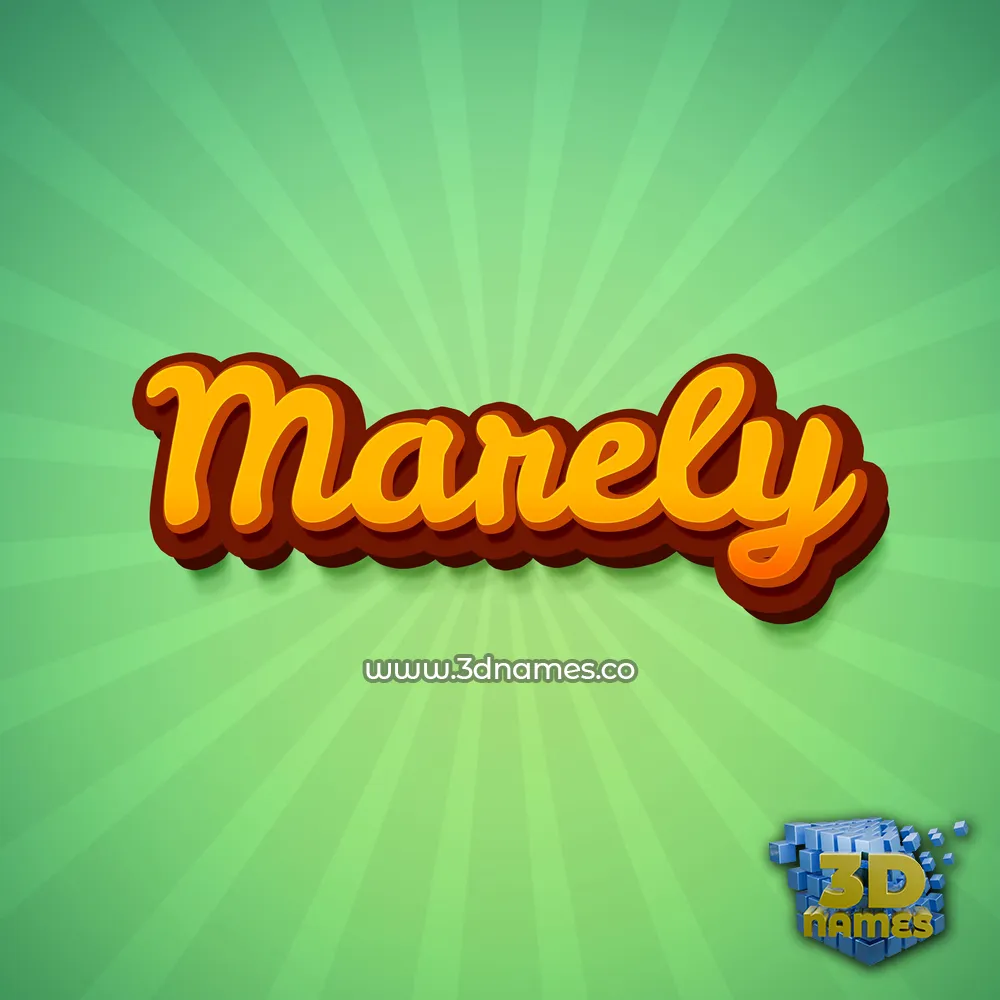 marely in Green Rays style - 3D name wallpaper