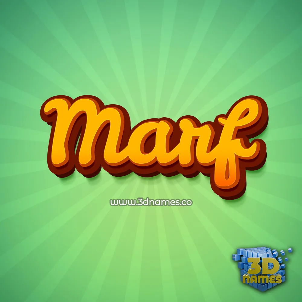 marf in Green Rays style - 3D name wallpaper