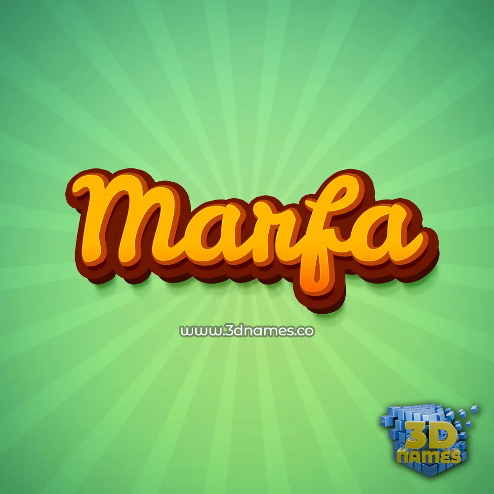 marfa in Green Rays style - 3D name wallpaper
