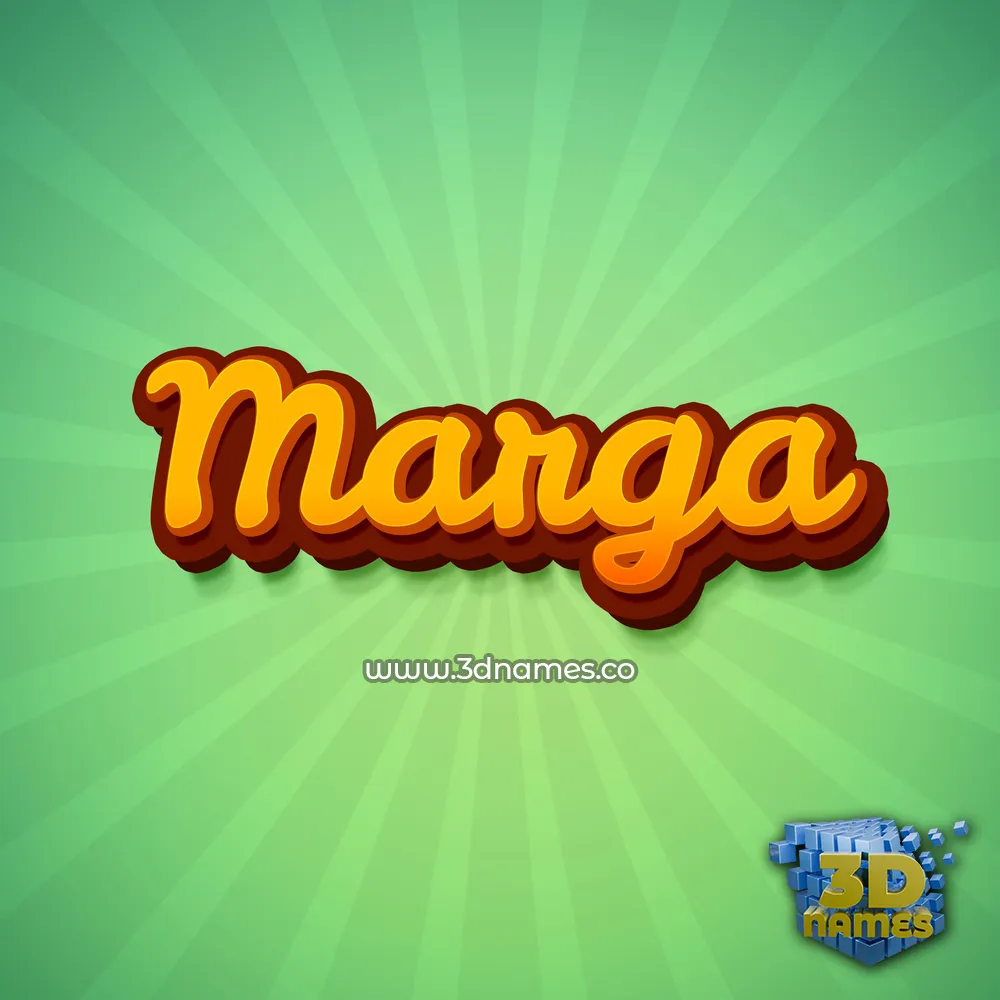 marga in Green Rays style - 3D name wallpaper