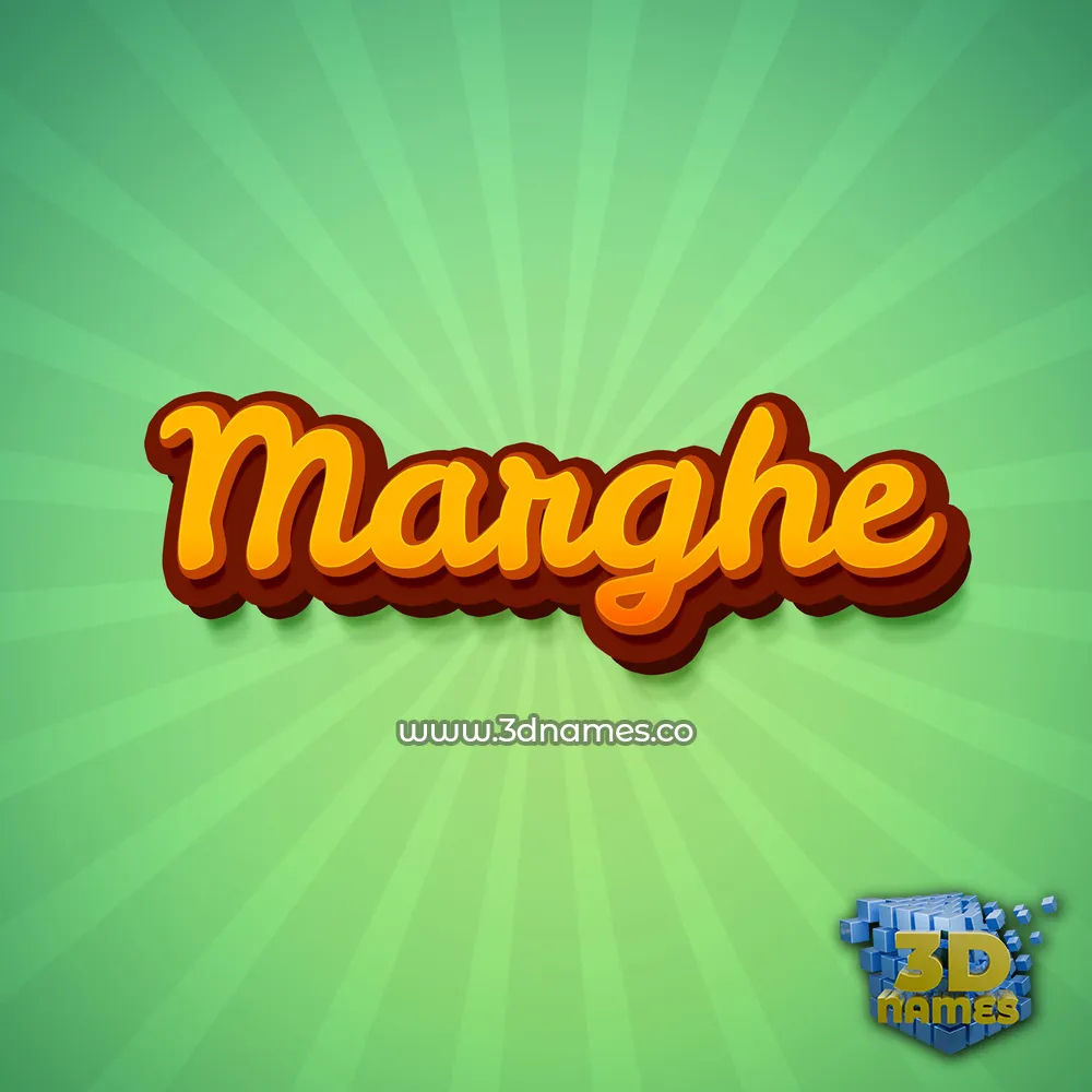 marghe in Green Rays style - 3D name wallpaper