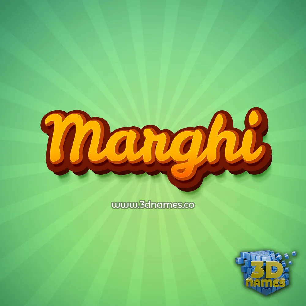marghi in Green Rays style - 3D name wallpaper