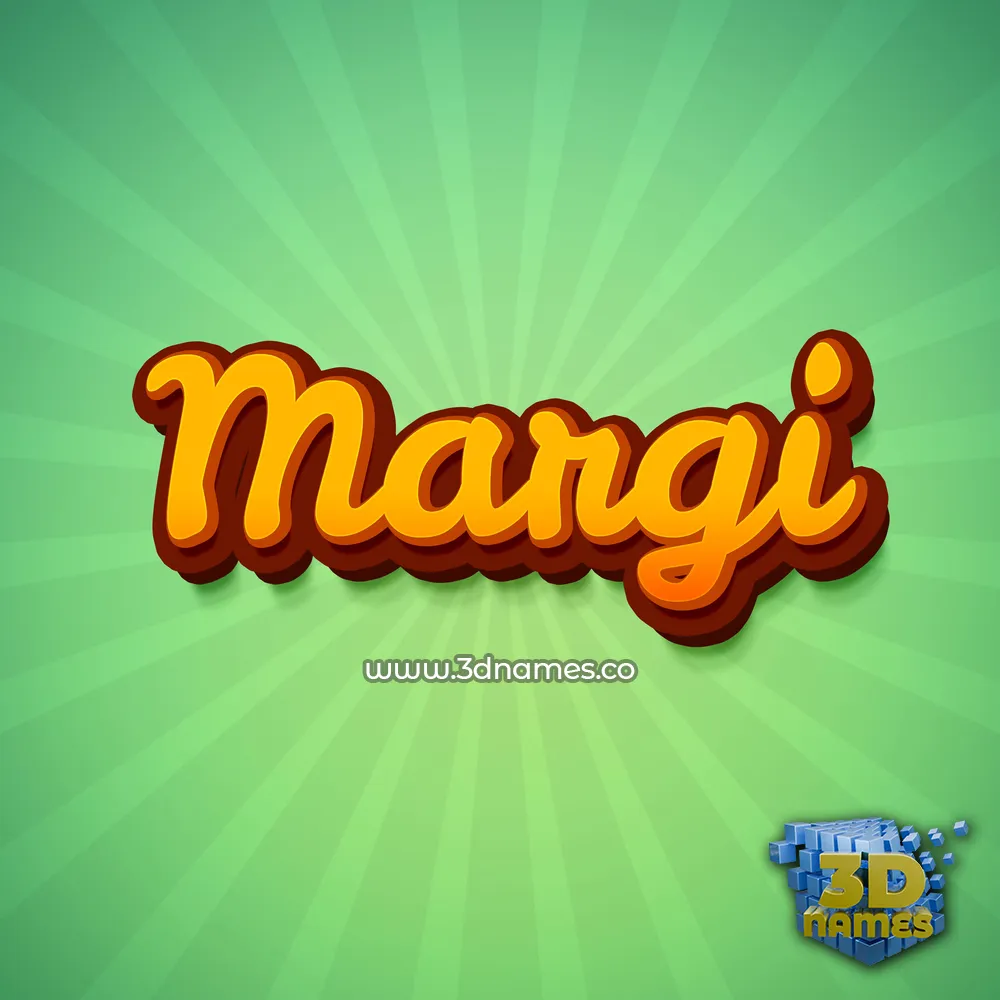margi in Green Rays style - 3D name wallpaper