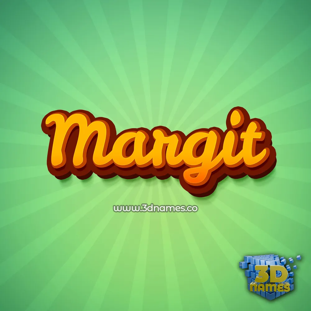 margit in Green Rays style - 3D name wallpaper