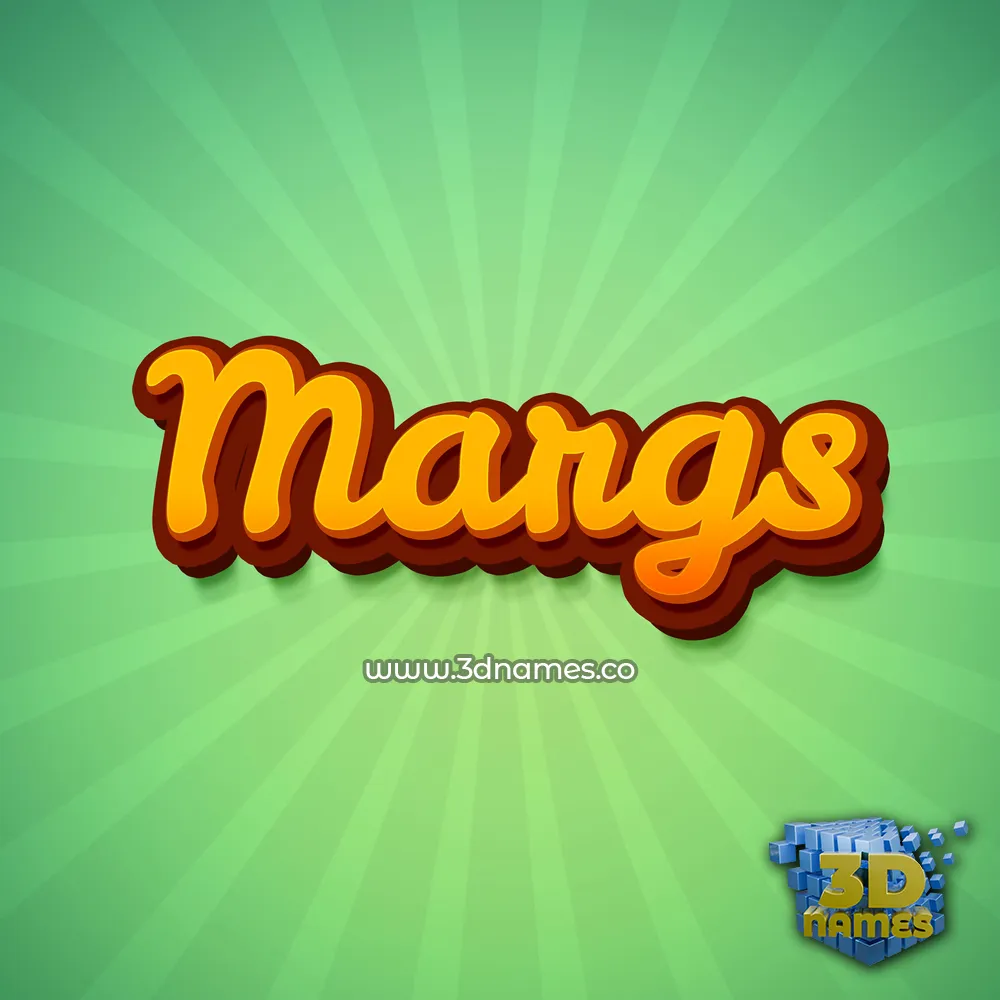 margs in Green Rays style - 3D name wallpaper