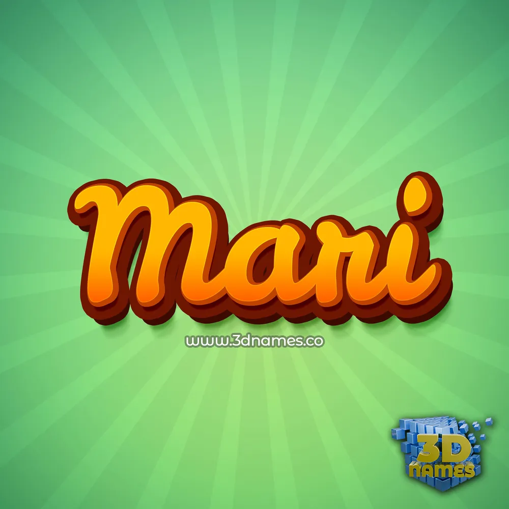 mari in Green Rays style - 3D name wallpaper