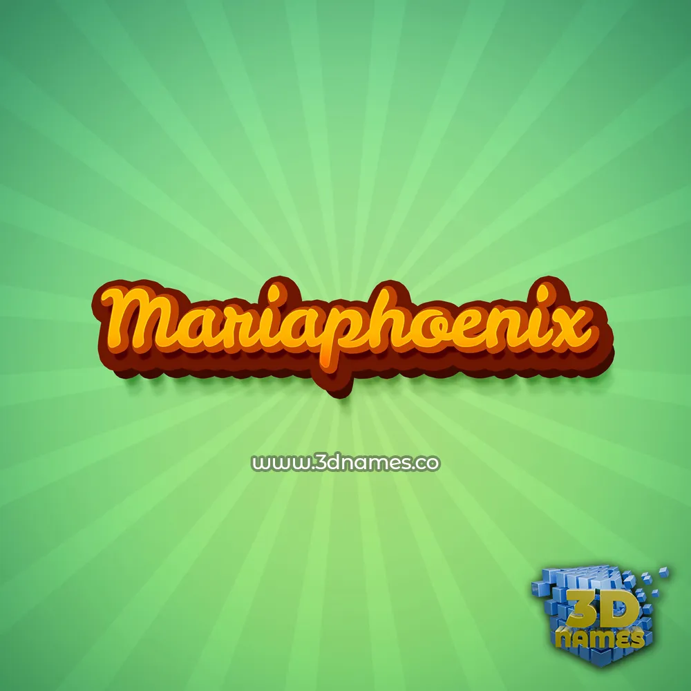 mariaphoenix in Green Rays style - 3D name wallpaper