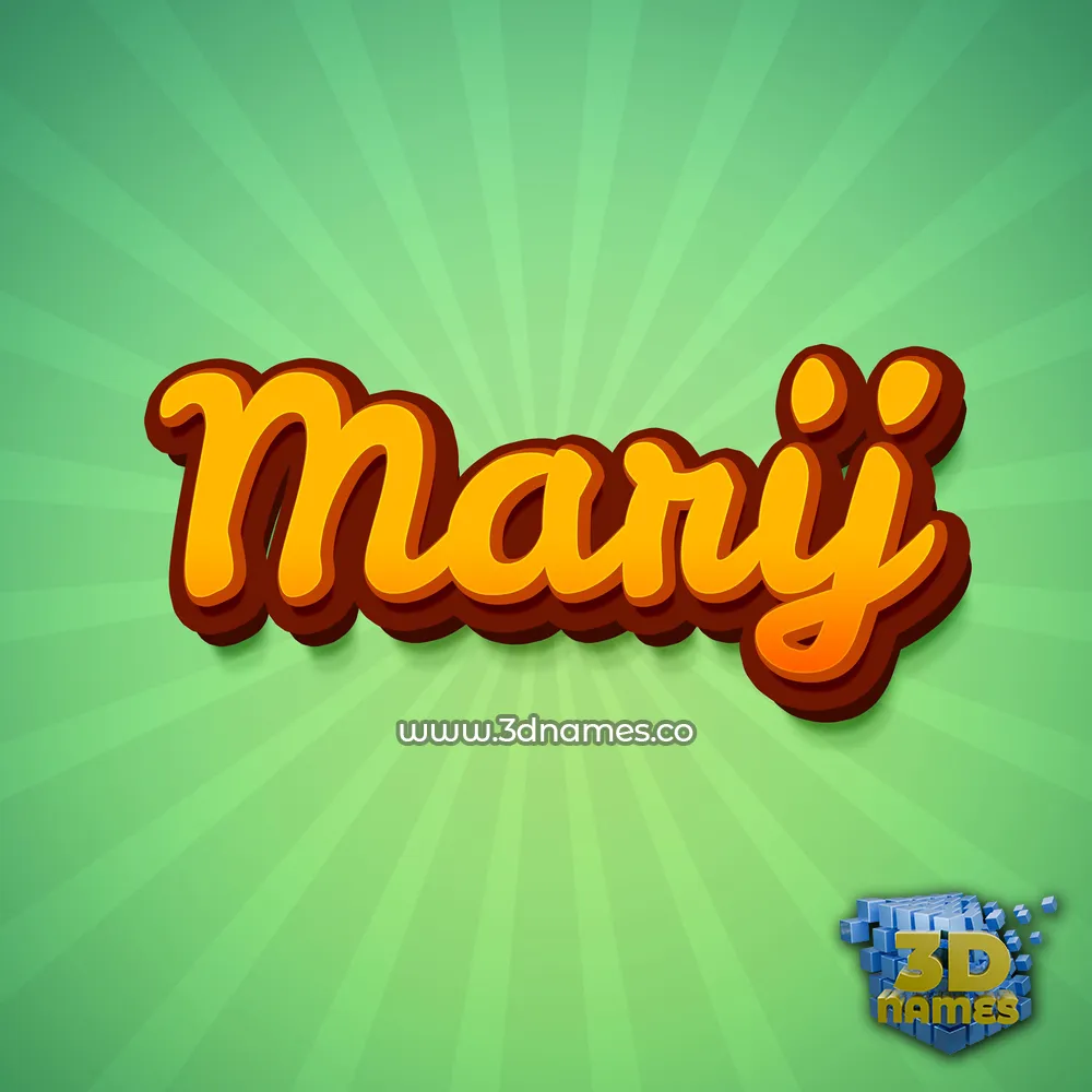 marij in Green Rays style - 3D name wallpaper