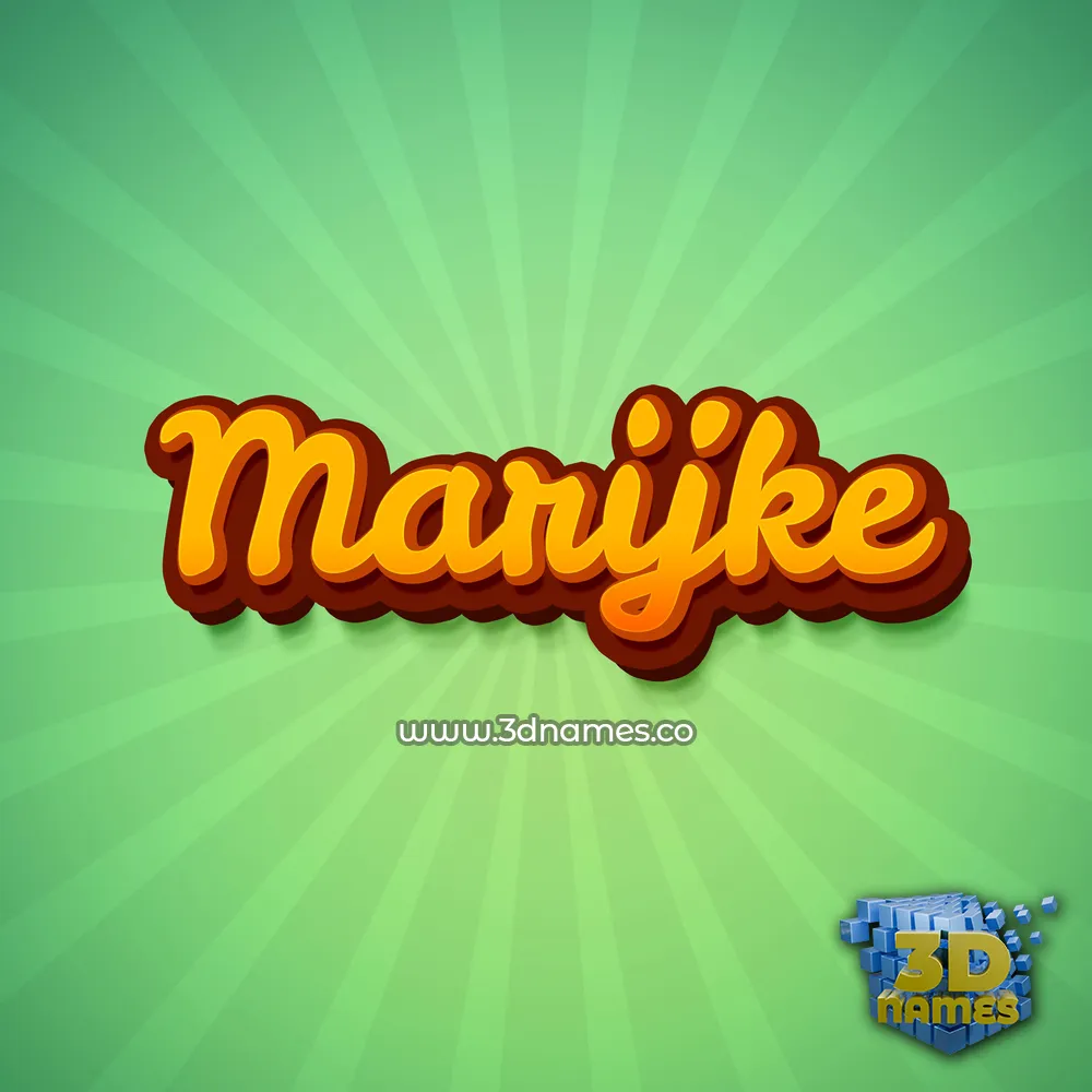 marijke in Green Rays style - 3D name wallpaper