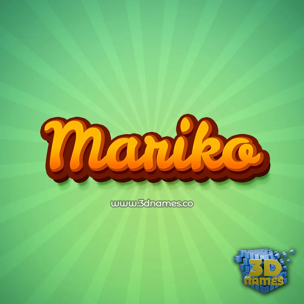 mariko in Green Rays style - 3D name wallpaper