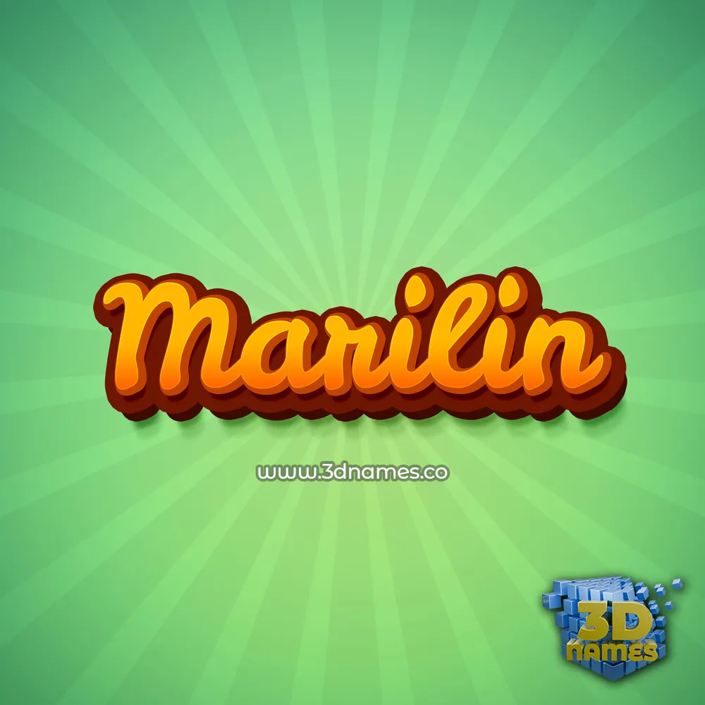 marilin in Green Rays style - 3D name wallpaper