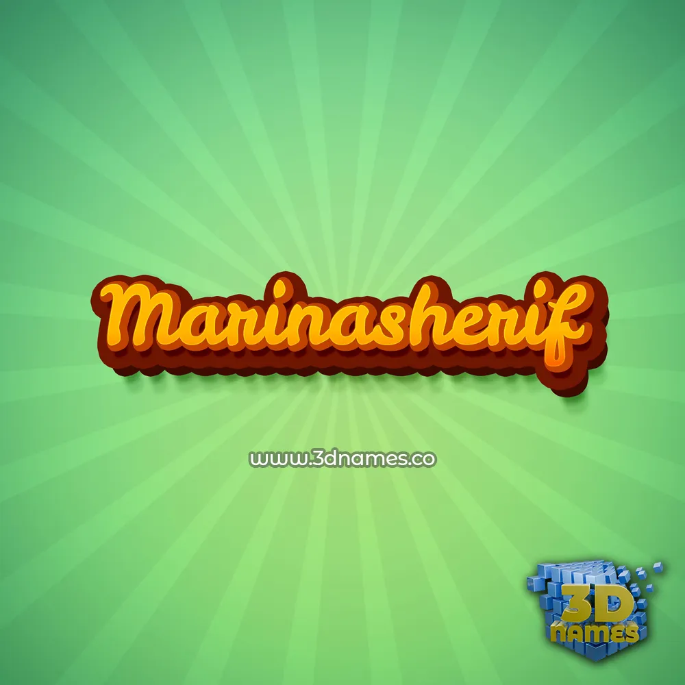 marinasherif in Green Rays style - 3D name wallpaper