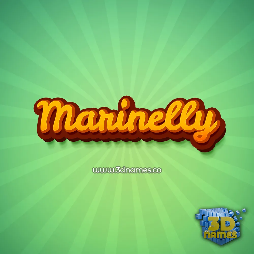 marinelly in Green Rays style - 3D name wallpaper