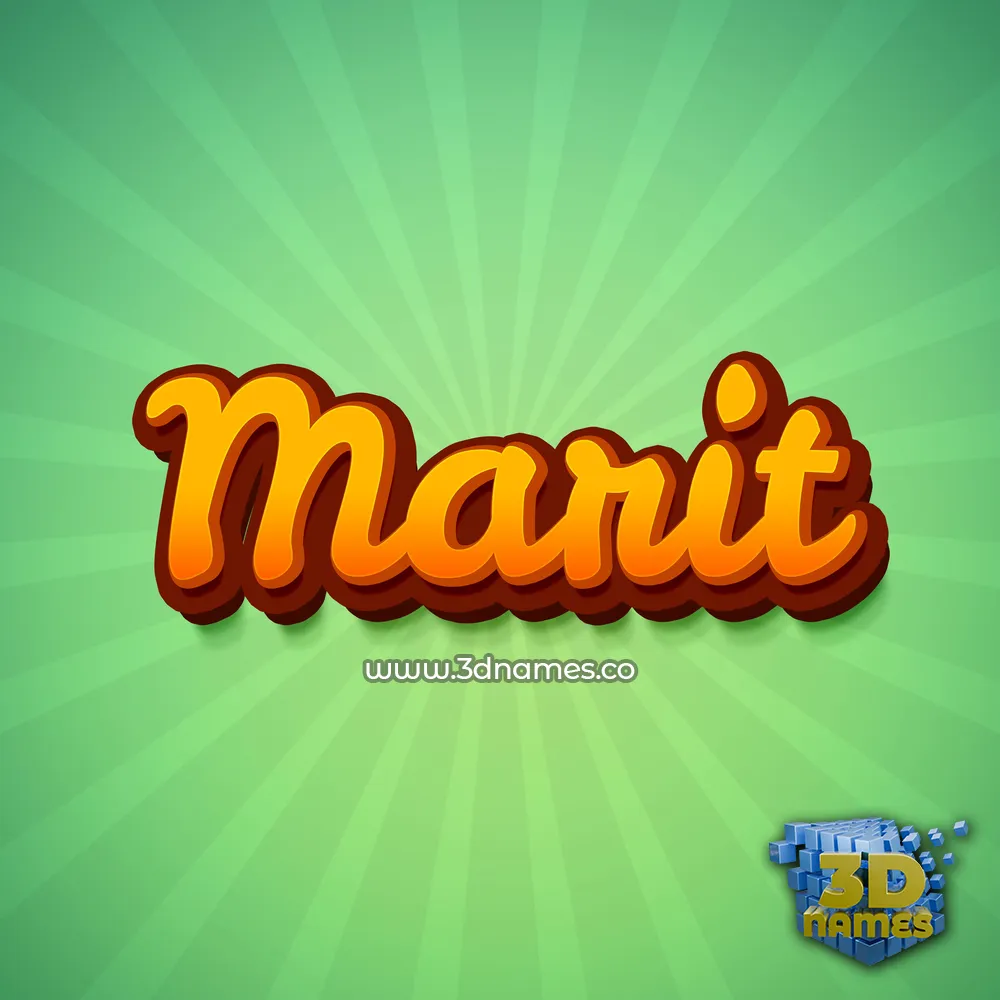 marit in Green Rays style - 3D name wallpaper