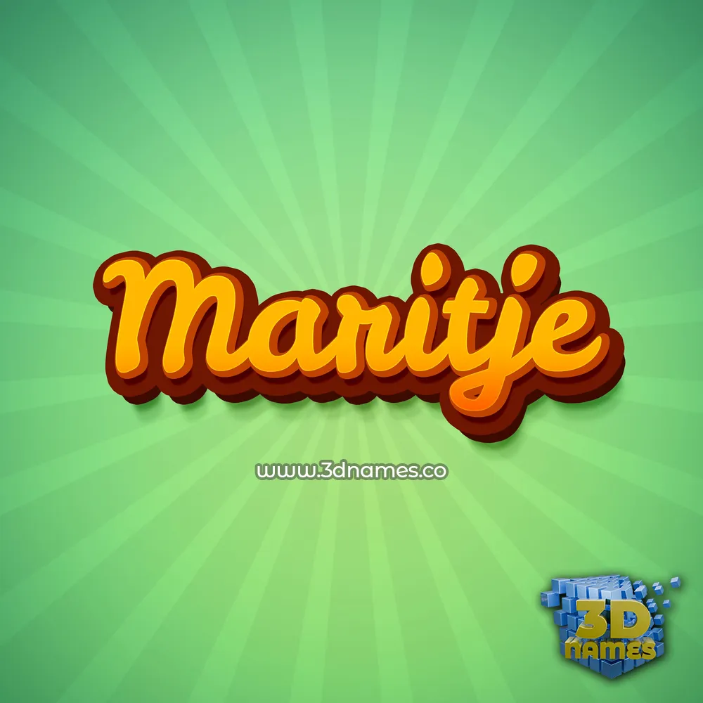 maritje in Green Rays style - 3D name wallpaper