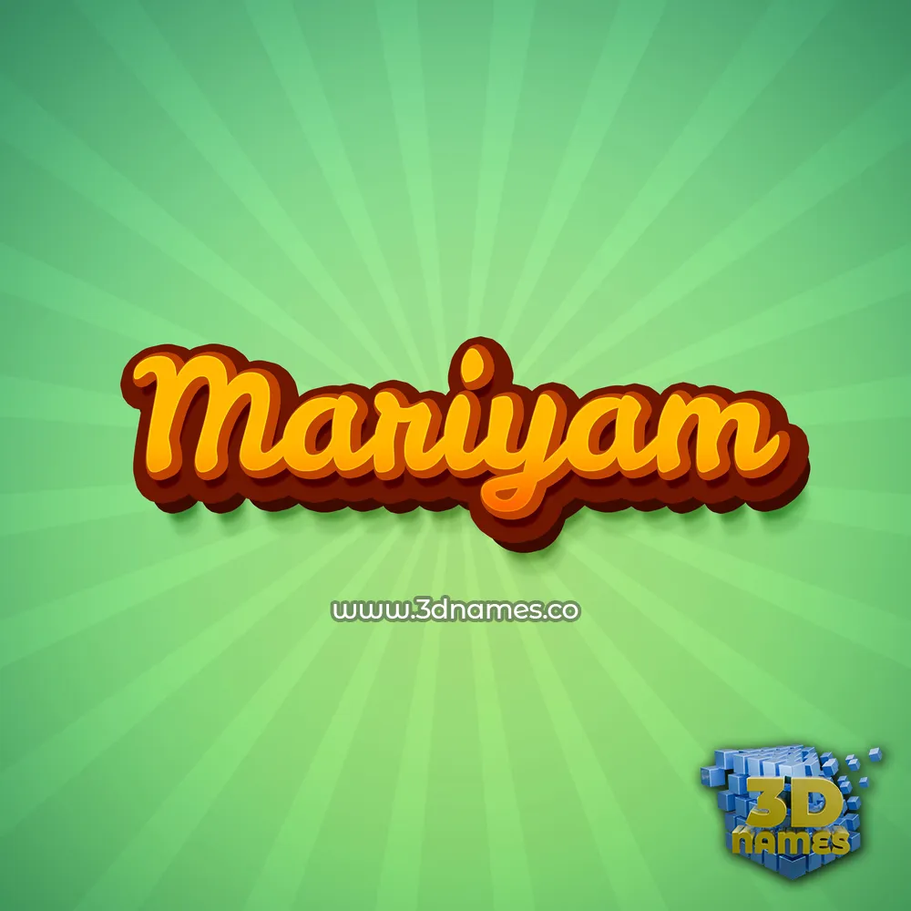mariyam in Green Rays style - 3D name wallpaper
