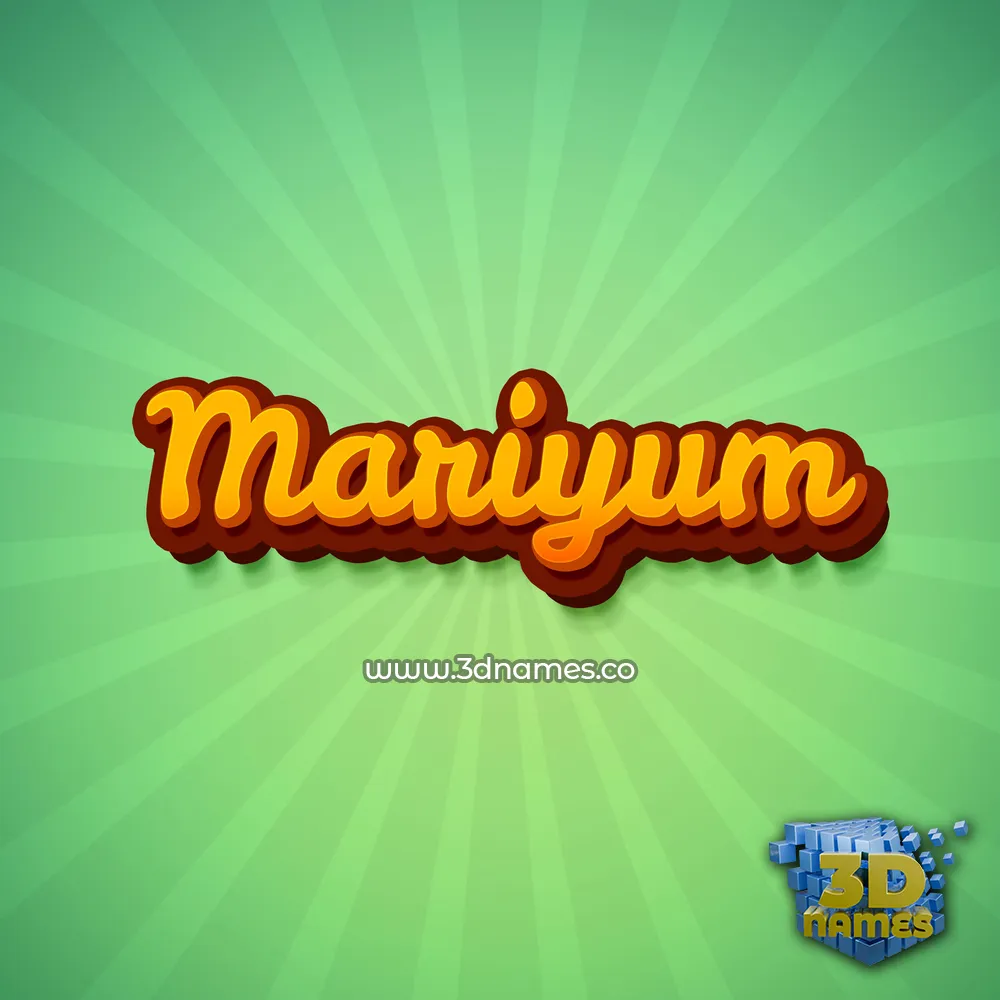 mariyum in Green Rays style - 3D name wallpaper