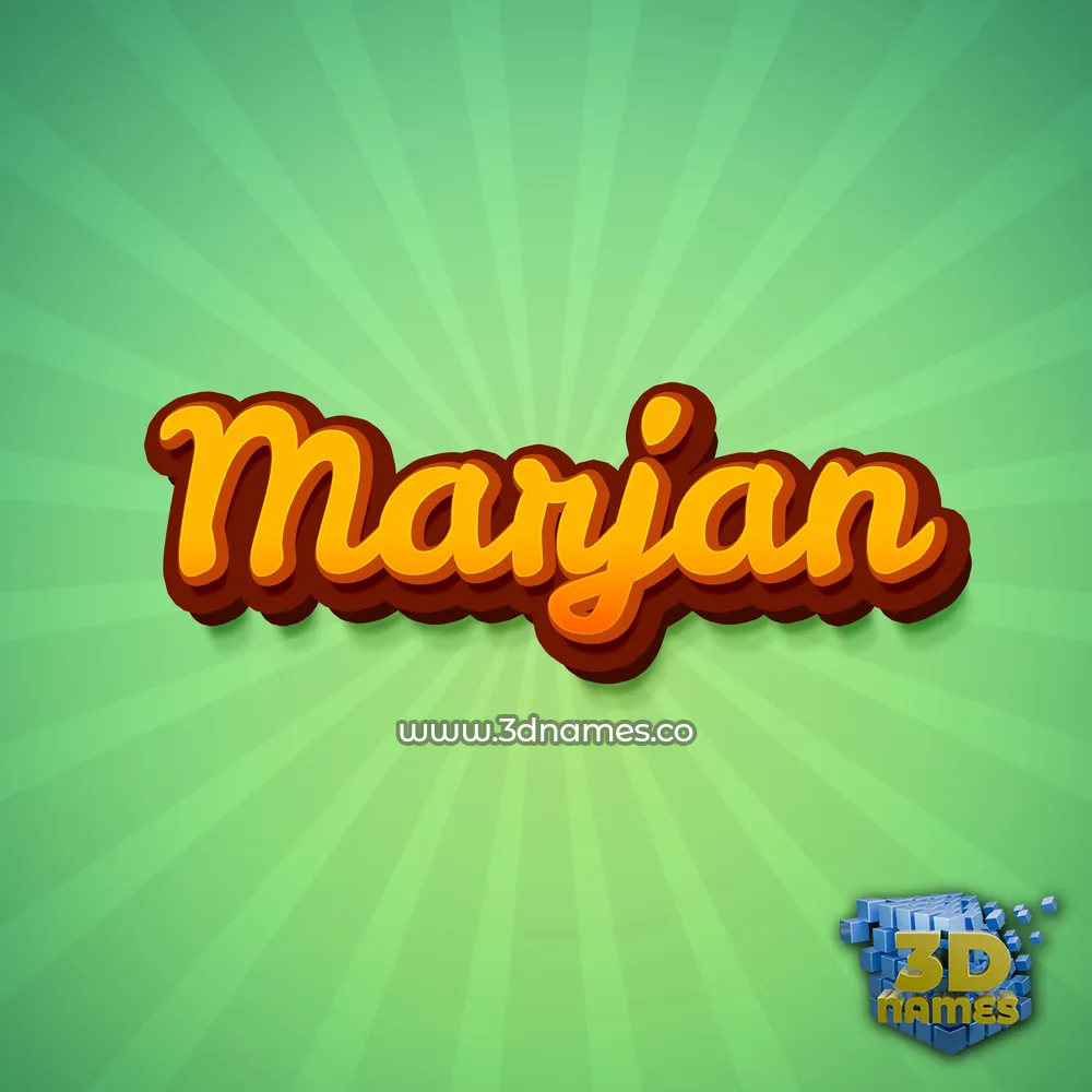 marjan in Green Rays style - 3D name wallpaper