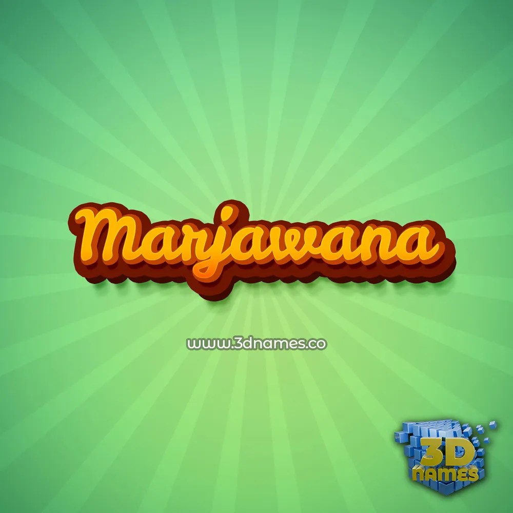 marjawana in Green Rays style - 3D name wallpaper
