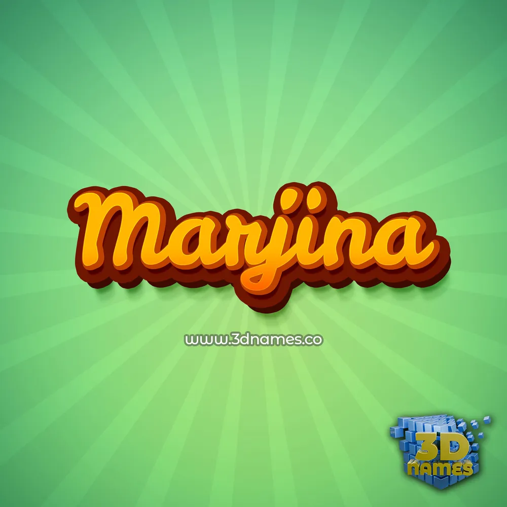marjina in Green Rays style - 3D name wallpaper