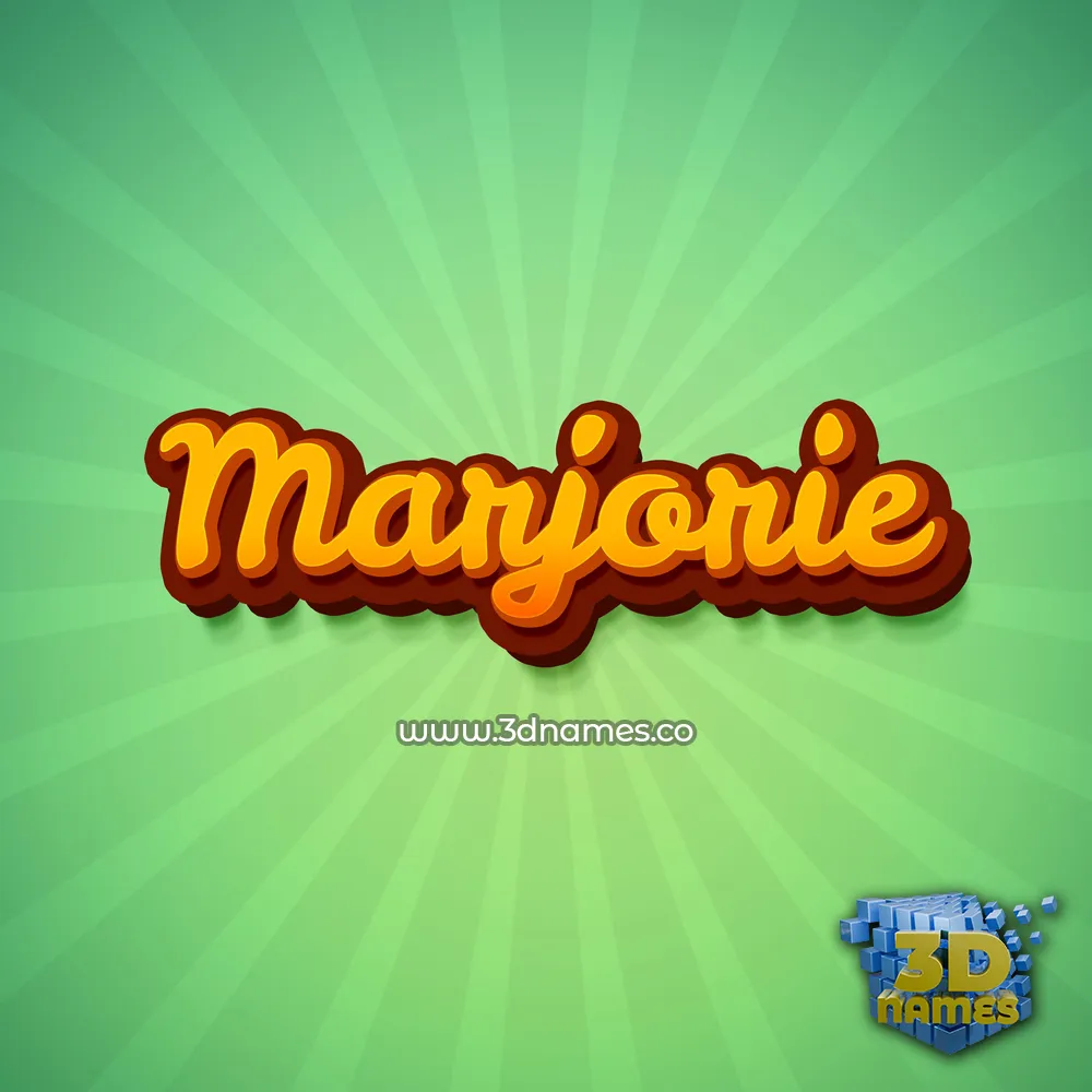 marjorie in Green Rays style - 3D name wallpaper