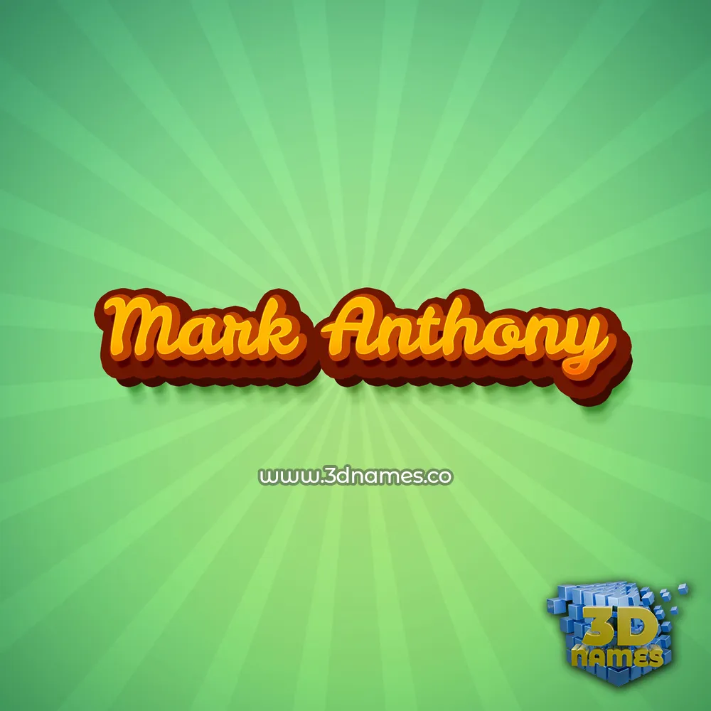 mark anthony in Green Rays style - 3D name wallpaper