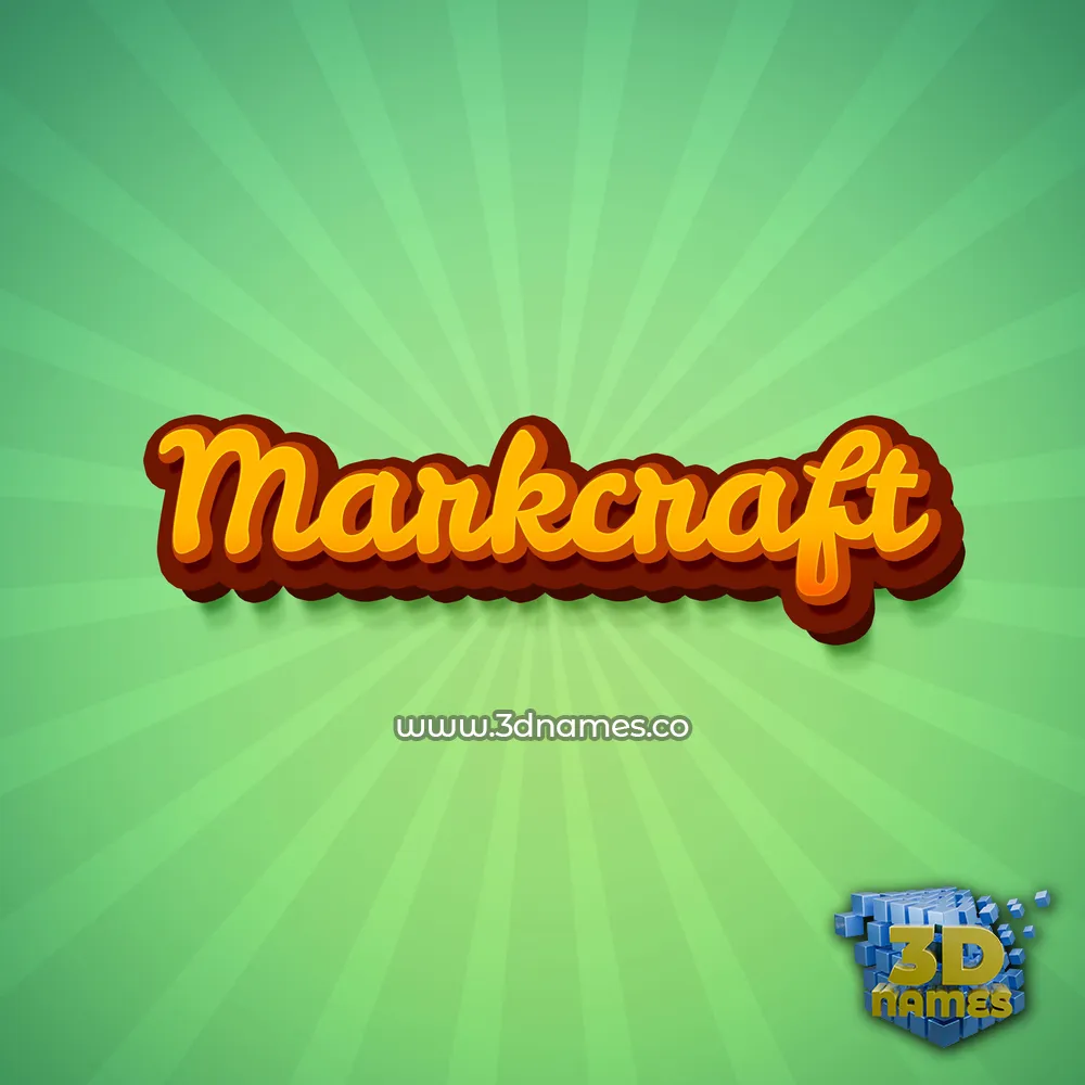 markcraft in Green Rays style - 3D name wallpaper