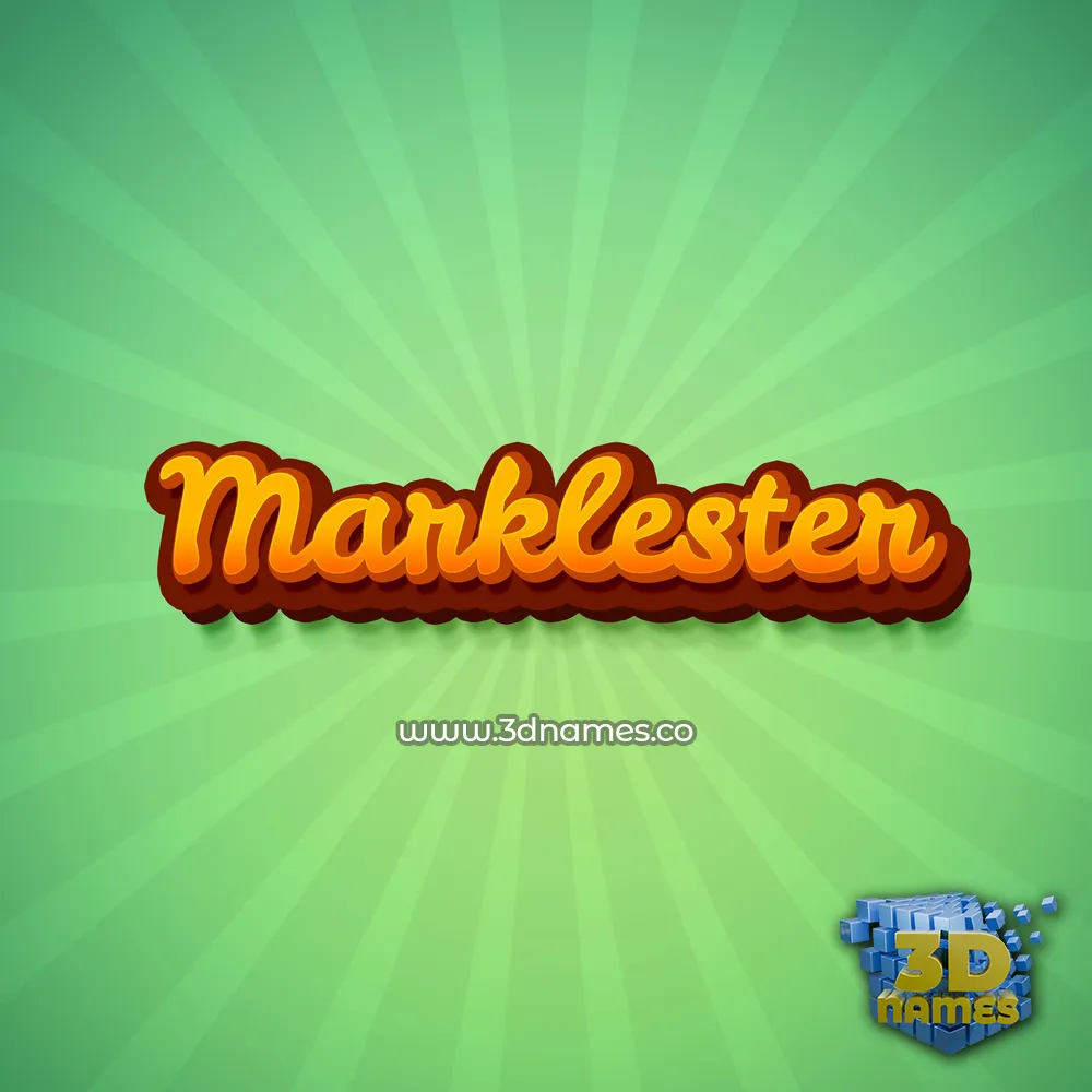 marklester in Green Rays style - 3D name wallpaper