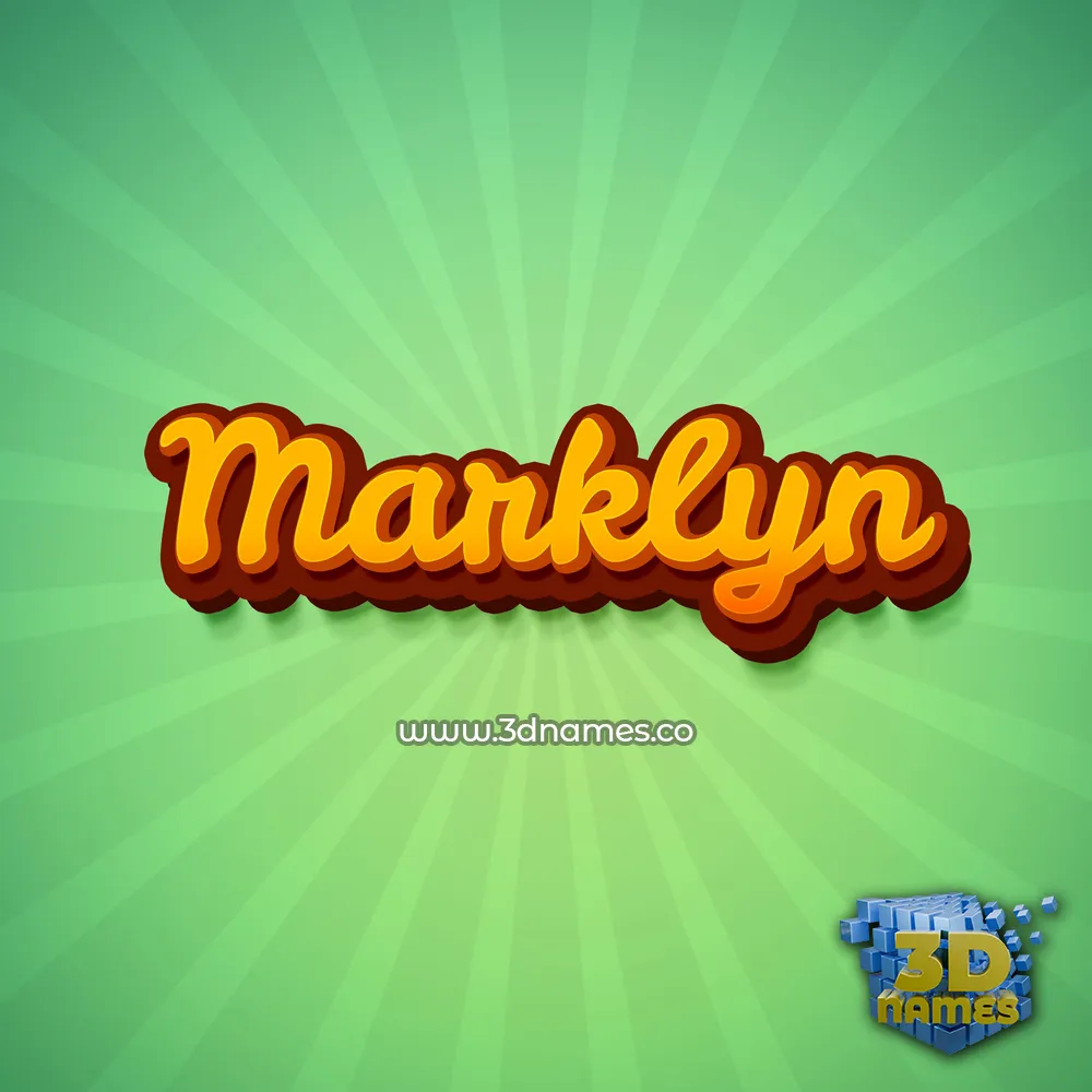 marklyn in Green Rays style - 3D name wallpaper