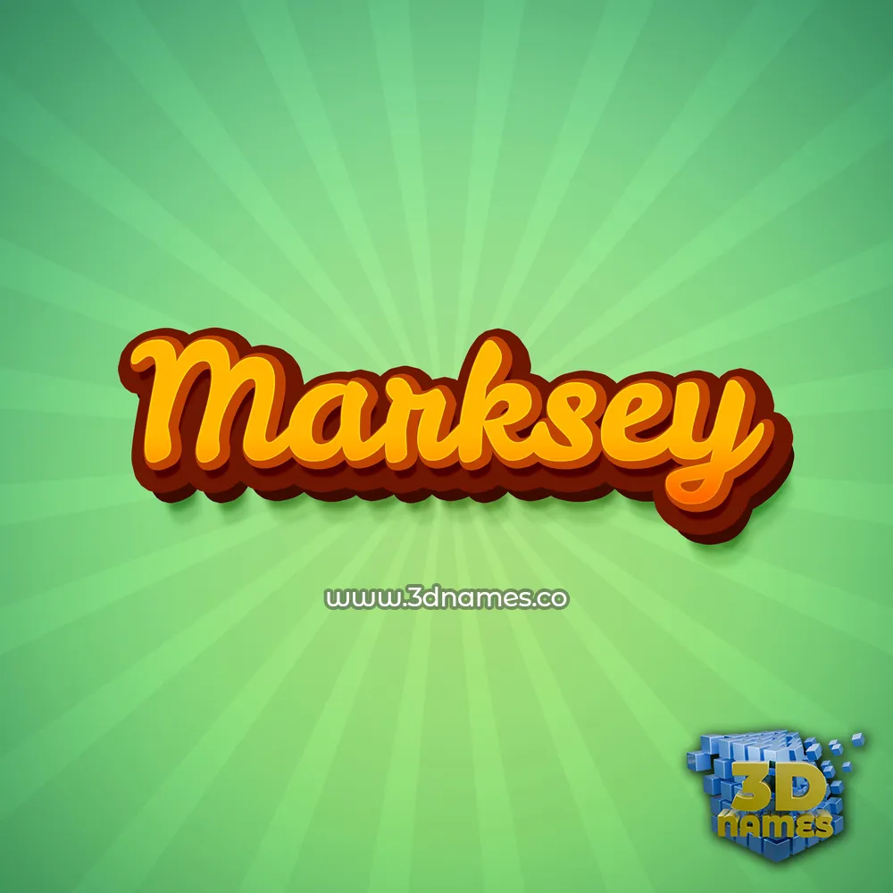 marksey in Green Rays style - 3D name wallpaper