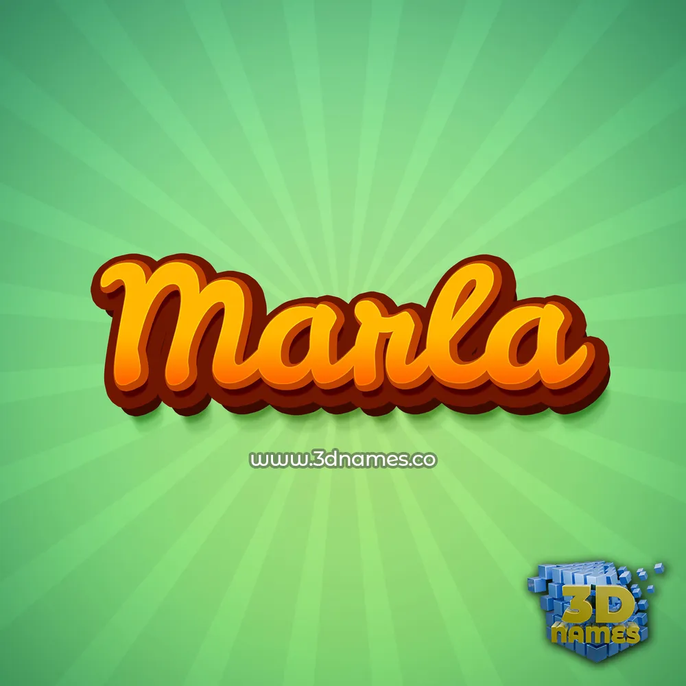 marla in Green Rays style - 3D name wallpaper