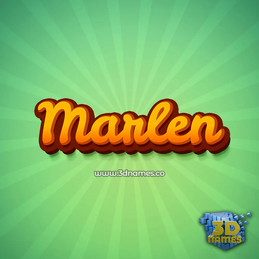 marlen in Green Rays style - 3D name wallpaper