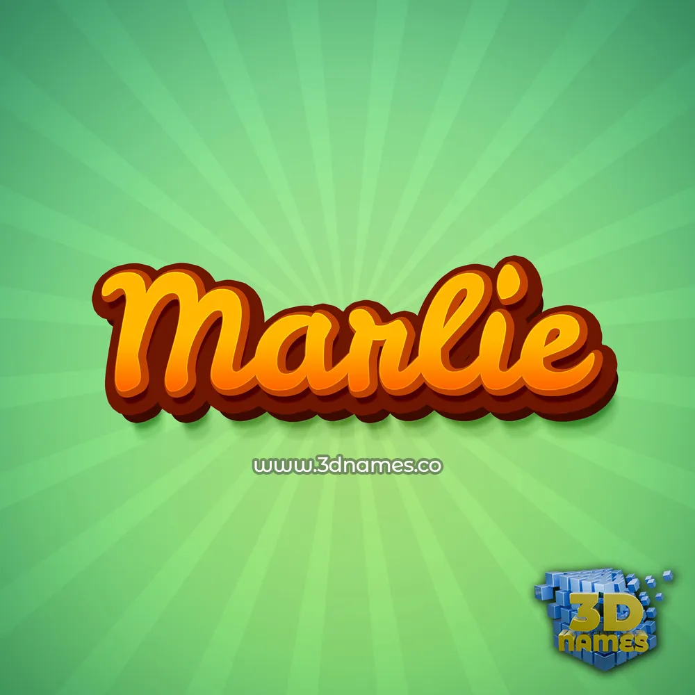 marlie in Green Rays style - 3D name wallpaper