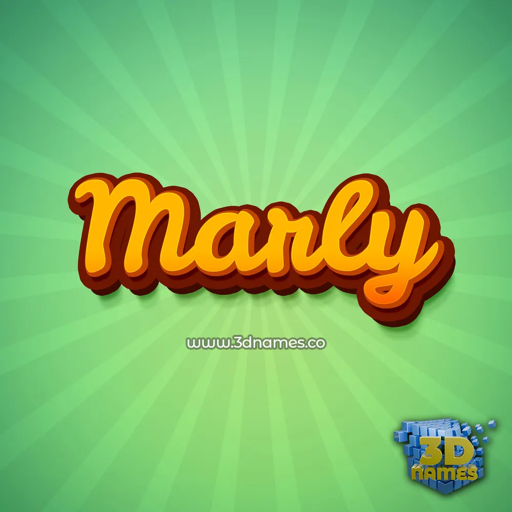 marly in Green Rays style - 3D name wallpaper