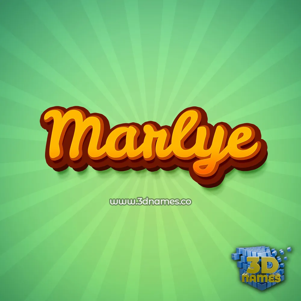marlye in Green Rays style - 3D name wallpaper