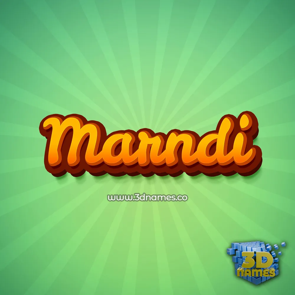 marndi in Green Rays style - 3D name wallpaper