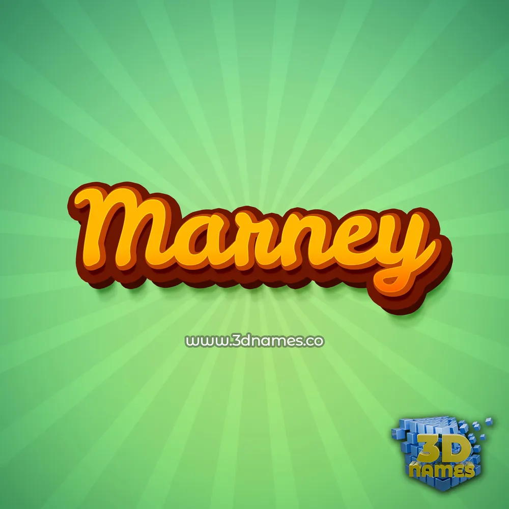 marney in Green Rays style - 3D name wallpaper