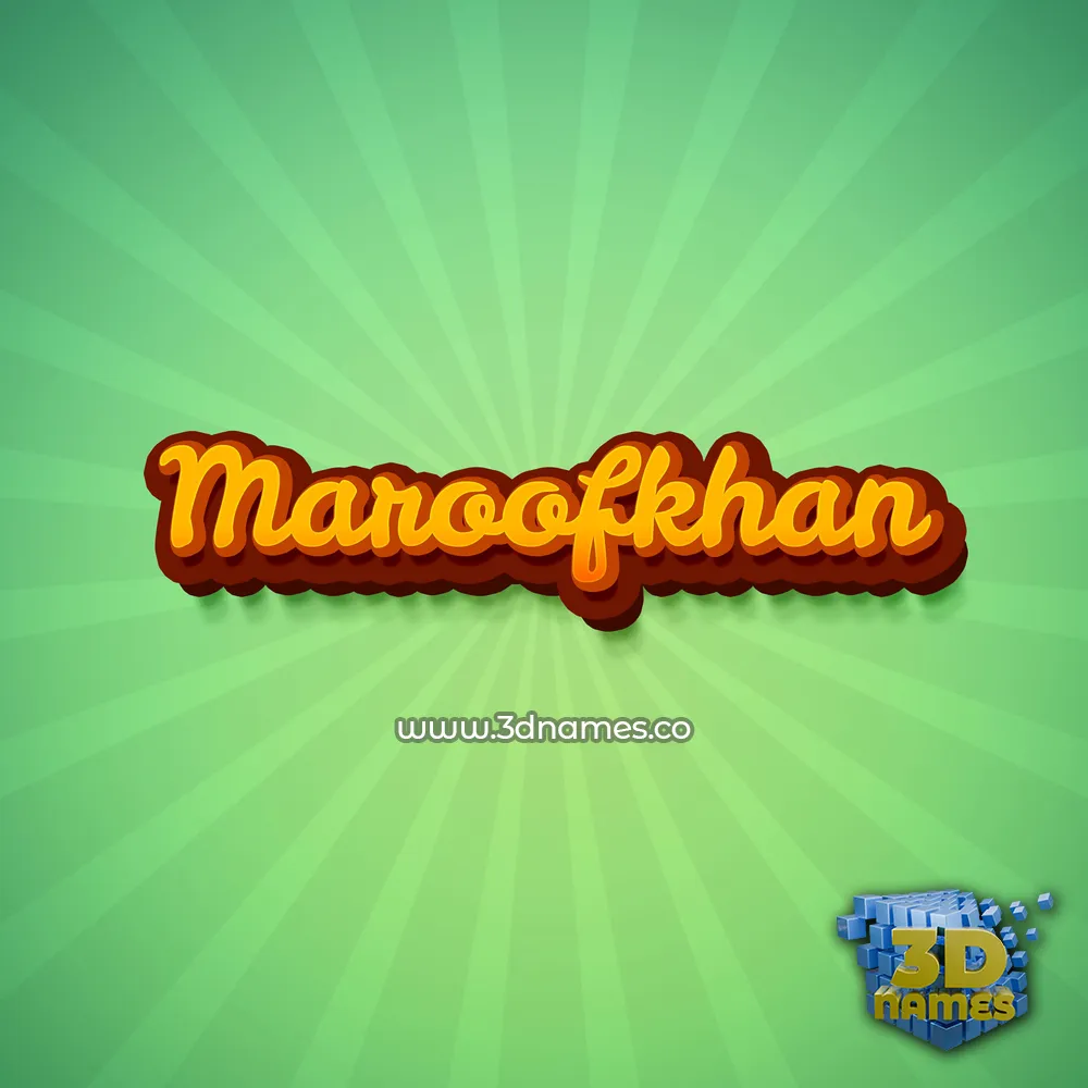 maroofkhan in Green Rays style - 3D name wallpaper