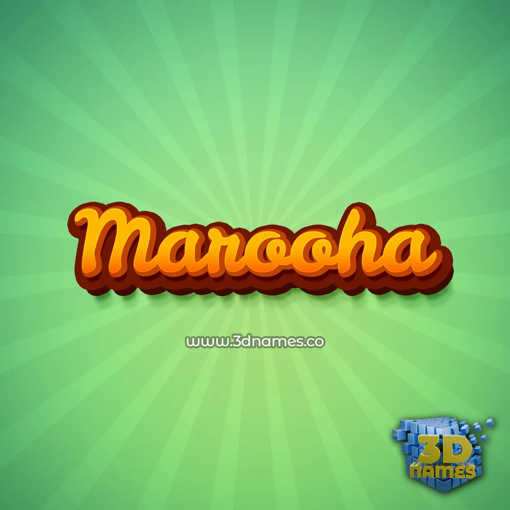 marooha in Green Rays style - 3D name wallpaper