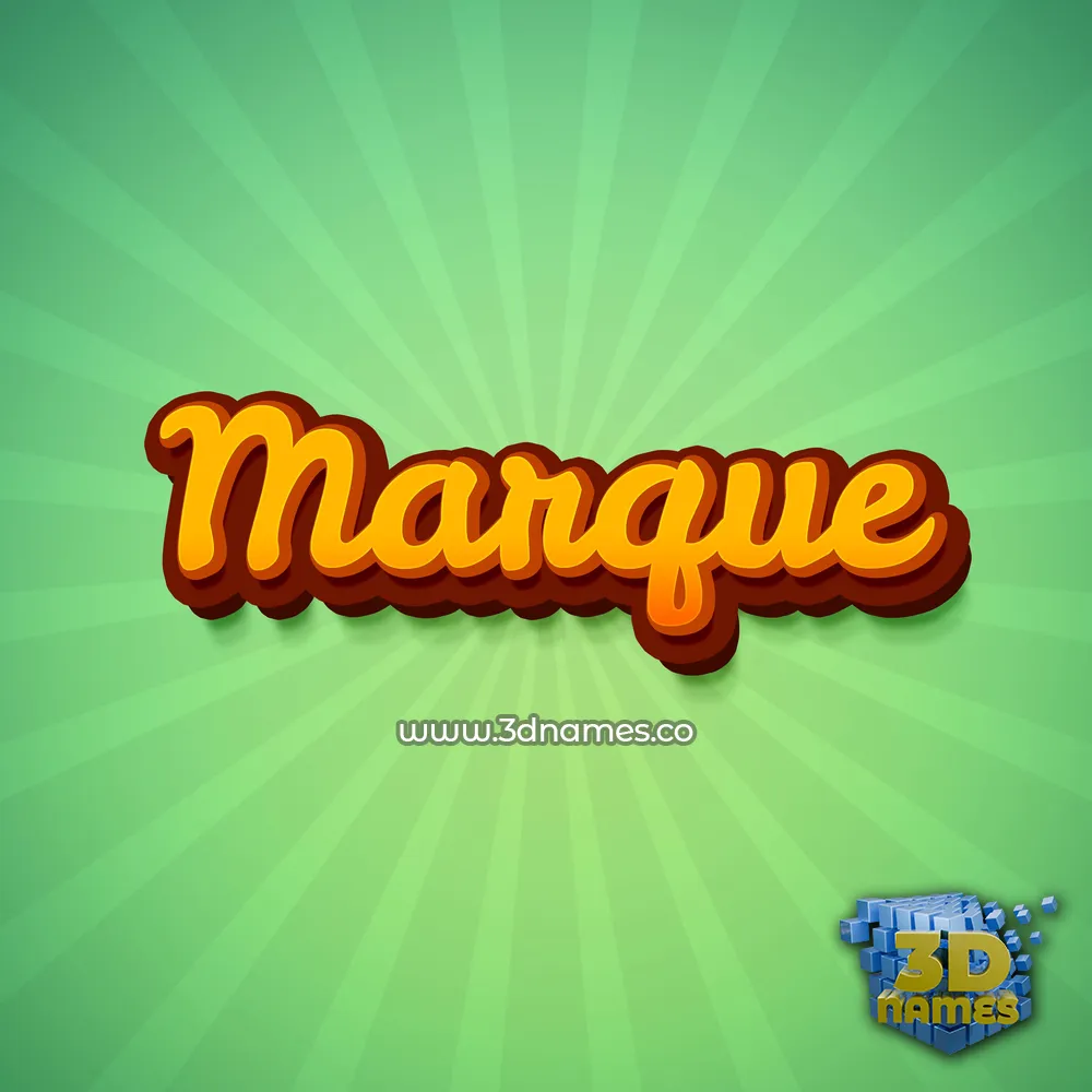 marque in Green Rays style - 3D name wallpaper