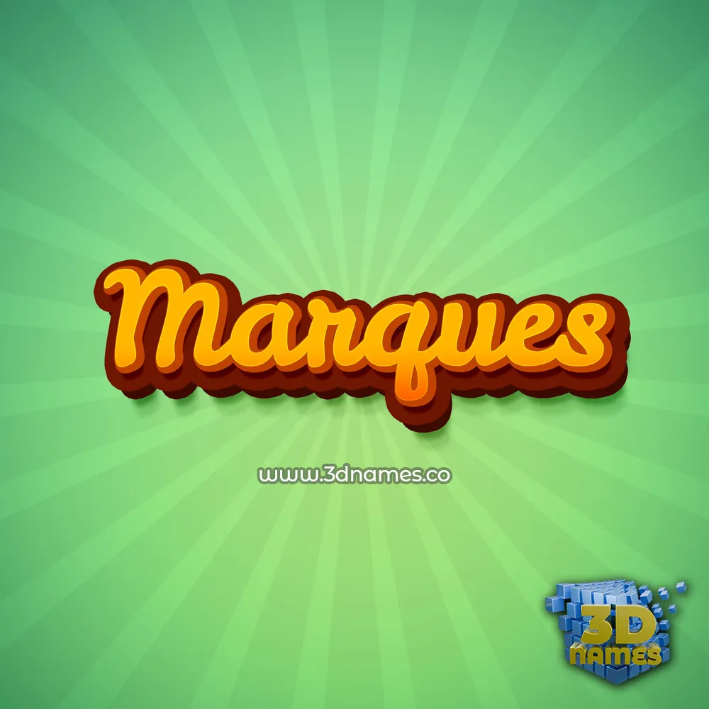marques in Green Rays style - 3D name wallpaper