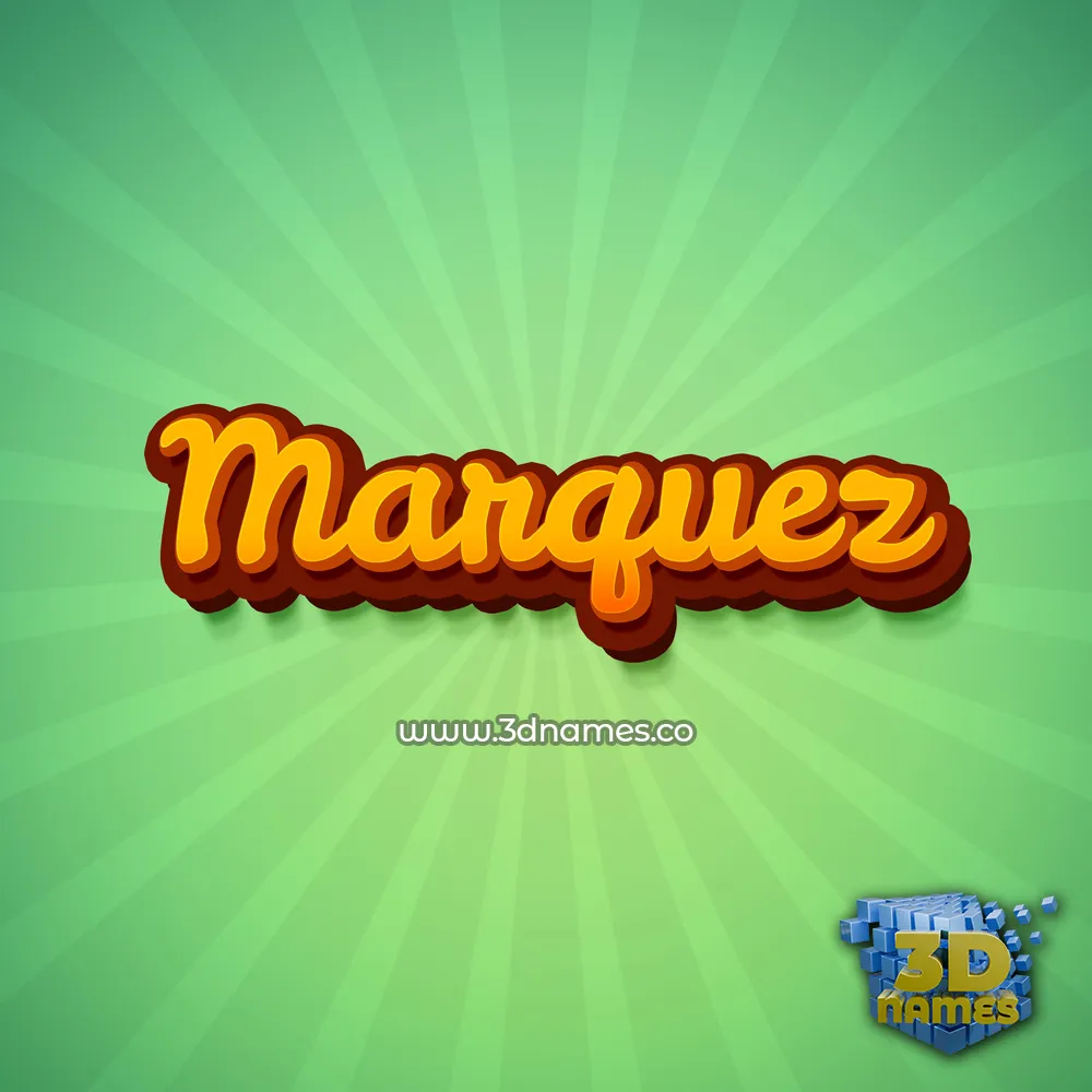 marquez in Green Rays style - 3D name wallpaper